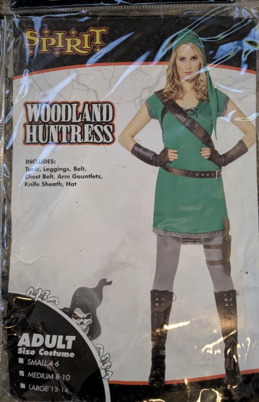Woodland Huntress Adult Halloween Costume Robin Hood Zelda Size M 8-10 - Picture 1 of 6